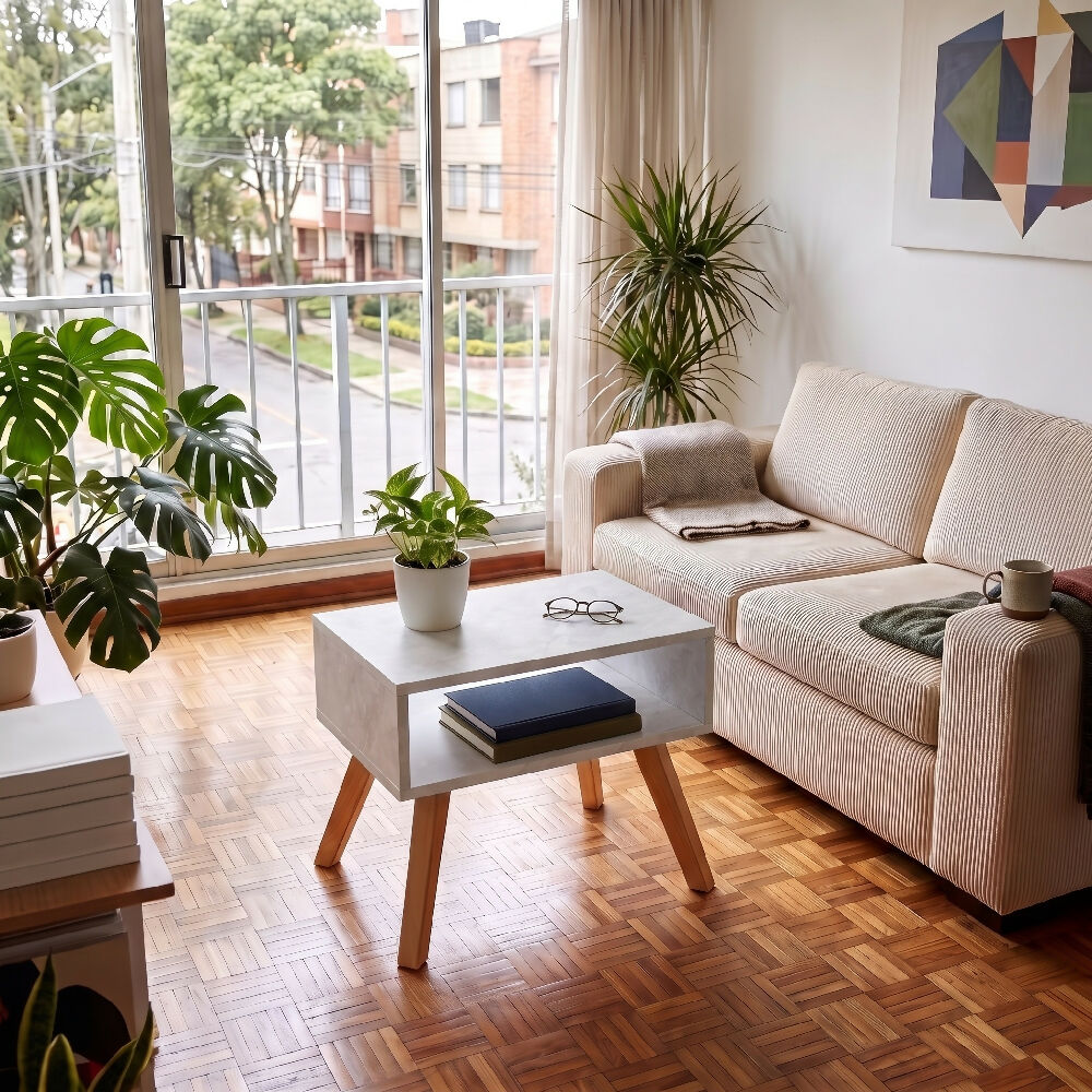 Mesa de Centro Nórdico Mármol  Mesa Auxiliar
