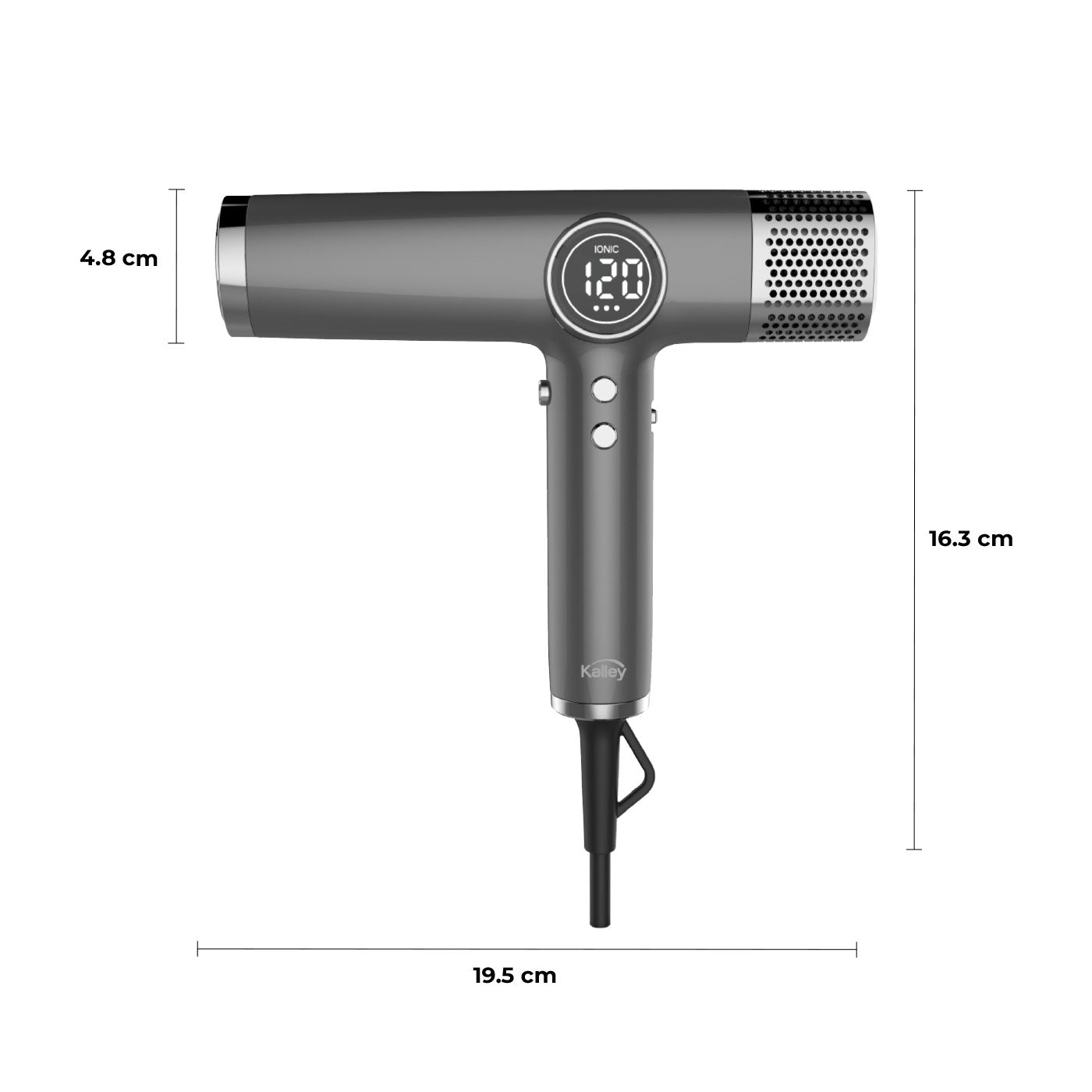 Secador Kalley Lcd K-Sav, Plateado