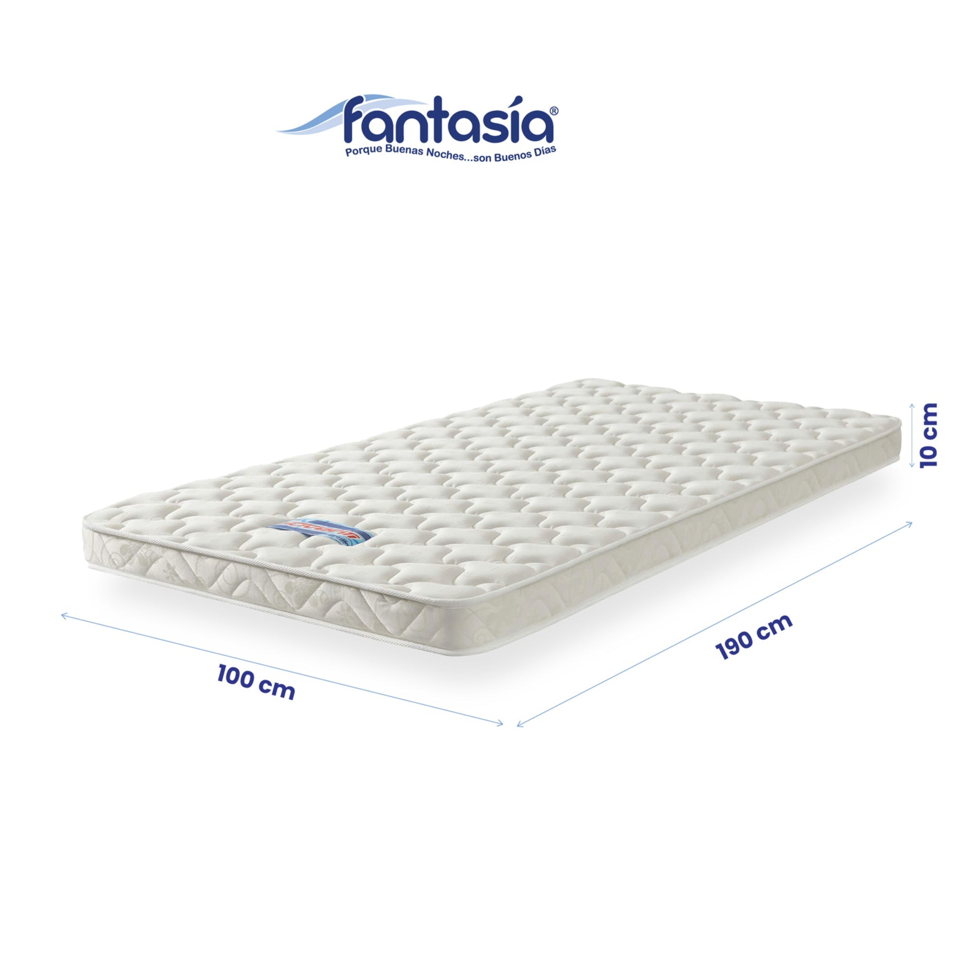 Colchóneta Juventi Si Resorte de 100X190X10 Cm Marca Fantasía Marca Fantasía
