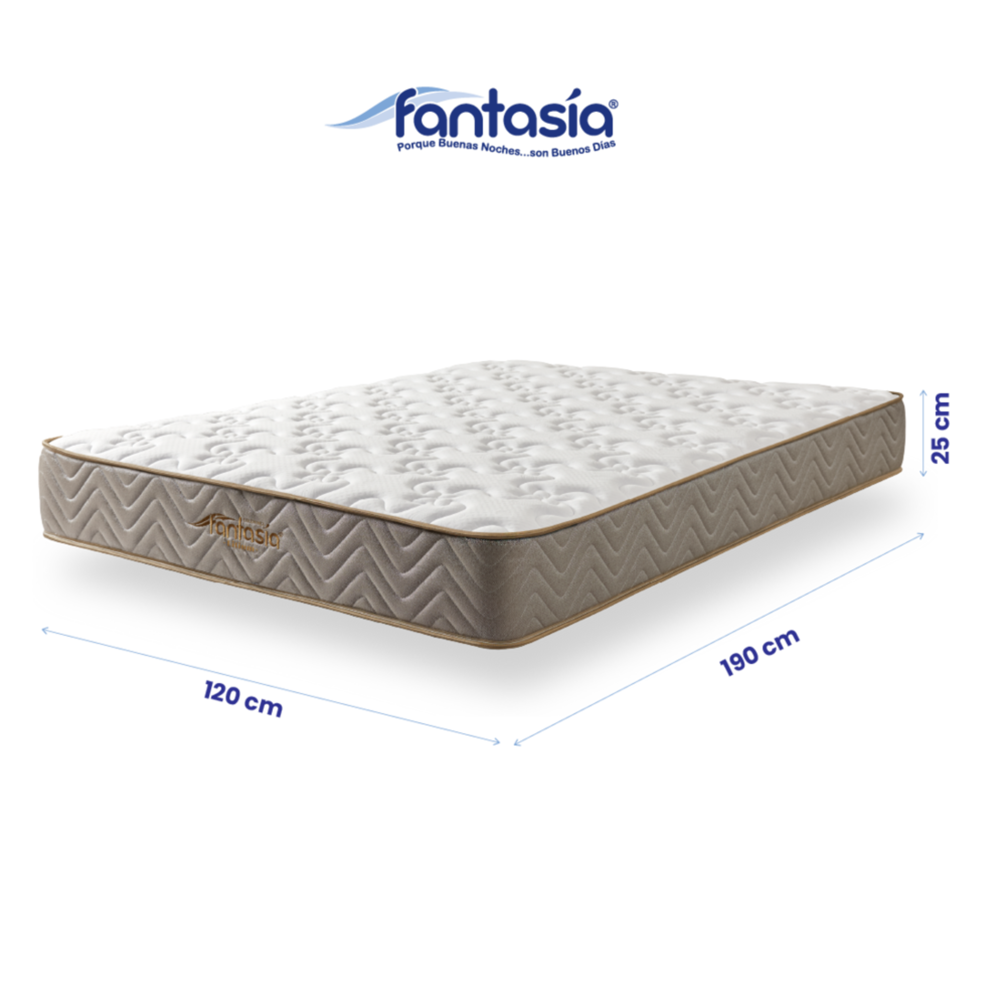 Colchón Litium Con Resorte Pillow 120X190 Cm Marca Fantasía