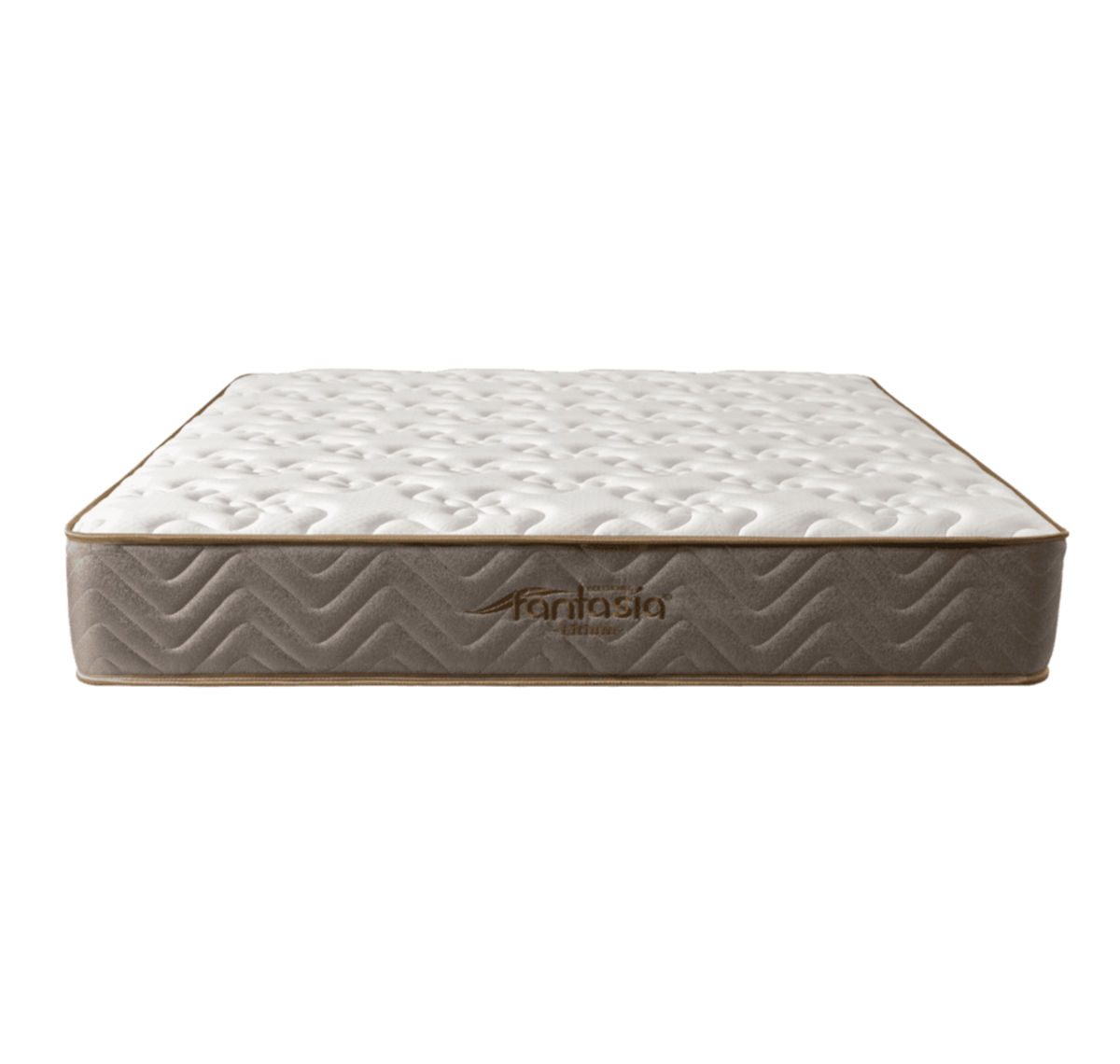 Combo Colchón Litium 120X190 Cm + Base Cama Lino Cafe + Almohada Economica + Protector Damasco Marca Fantasía