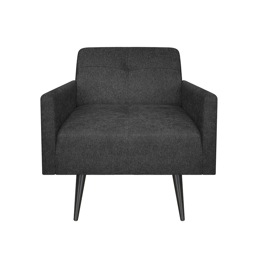 Poltrona Serrano Tela, Color Gris Oscuro