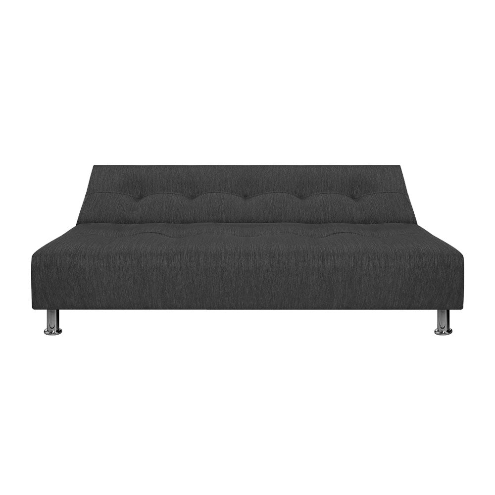 Sofa Cama Mauro Tela, Color Gris Oscuro