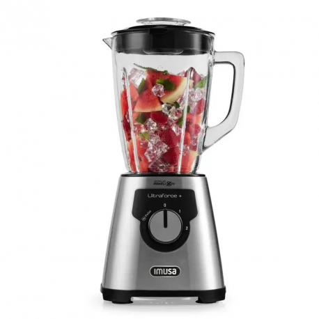 Licuadora Imusa Ultraforce Plus Vaso Vidrio 2 Litros, Gris
