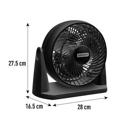 Ventilador Samurai Portatil Compact Force 3 En 1, Negro