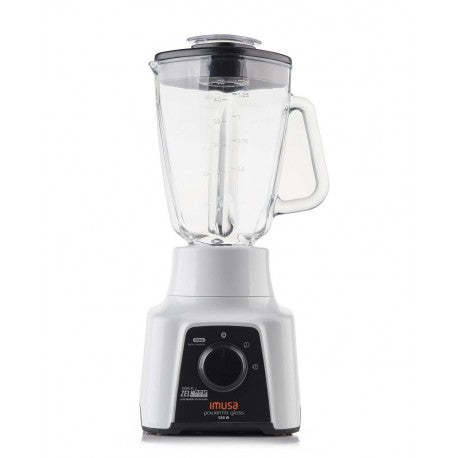 Licuadora Imusa Powermix Glass 2 Velocidades Y Función De Pulso 550 Watts, Blanco