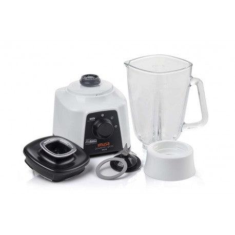 Licuadora Imusa Powermix Glass 2 Velocidades Y Función De Pulso 550 Watts, Blanco