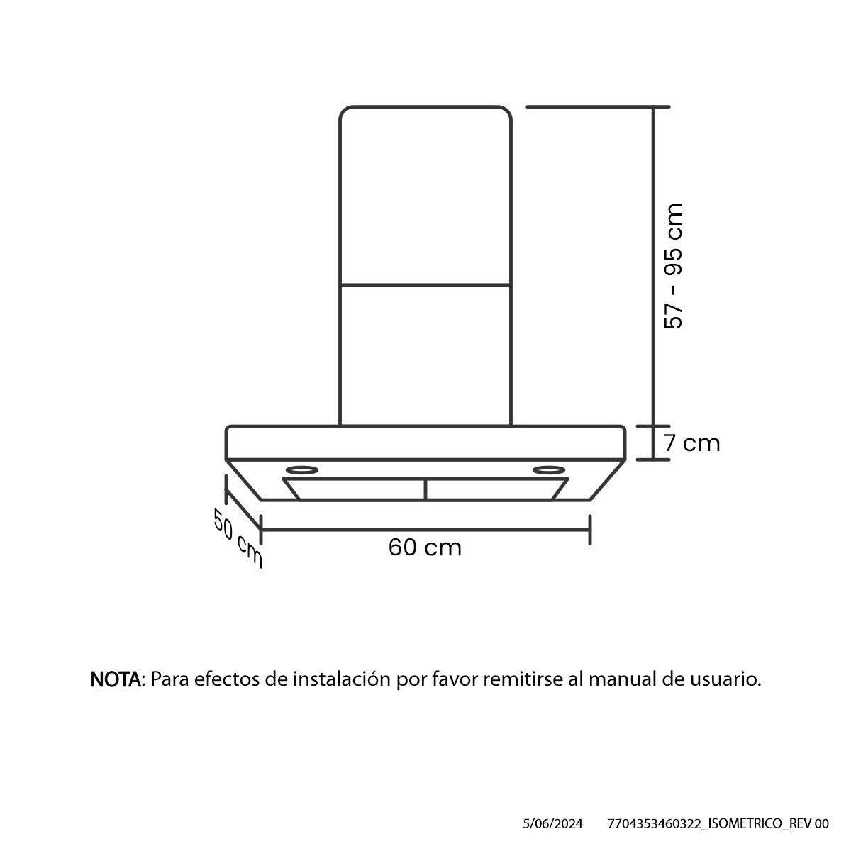 Campana Península Tipo T Inox Haceb, Negro