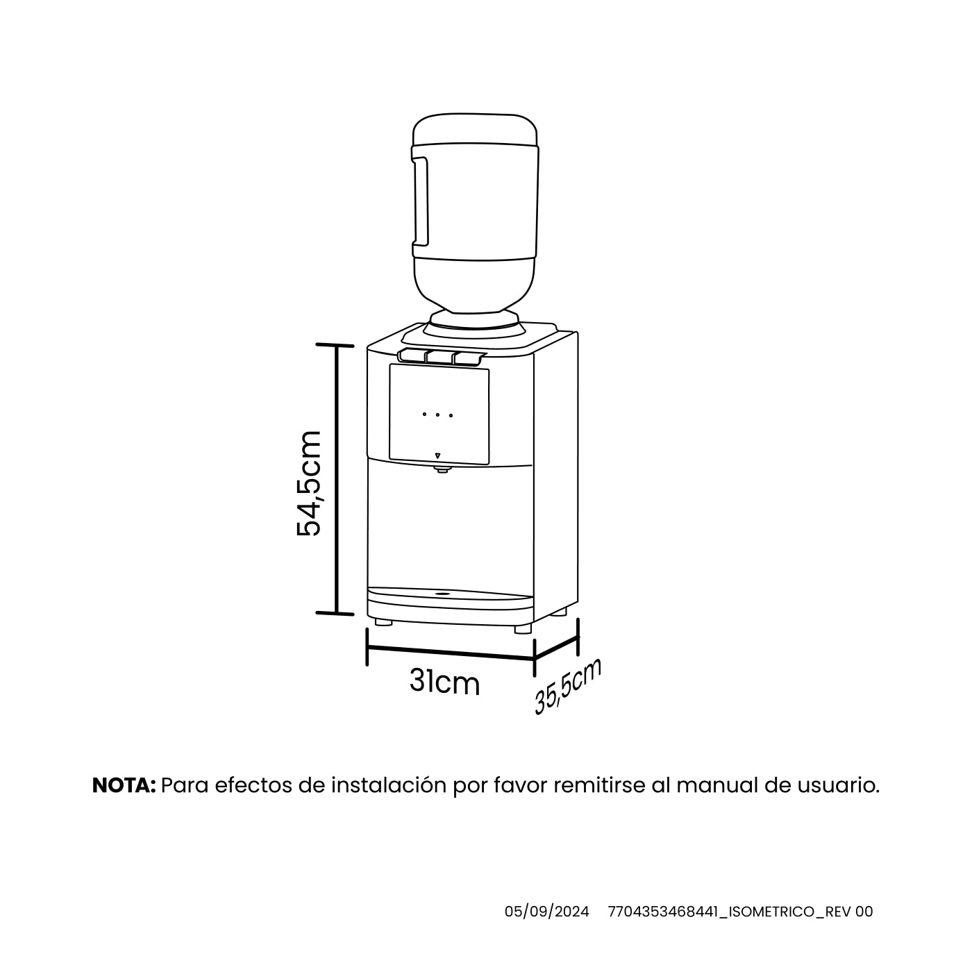 Dispensador De Agua De Mesa, Plateado