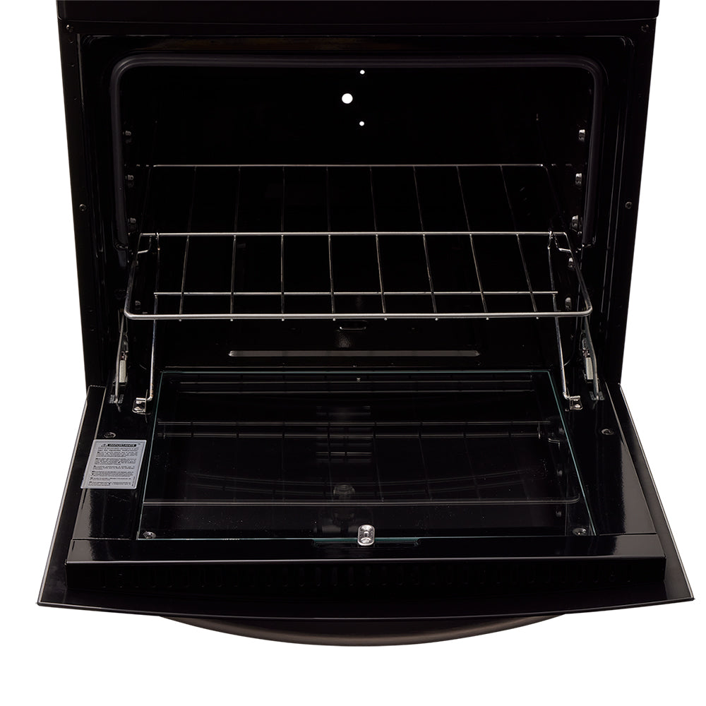 Estufa de Piso en Cristal Haceb de 60 cm Gas Propano, Negro