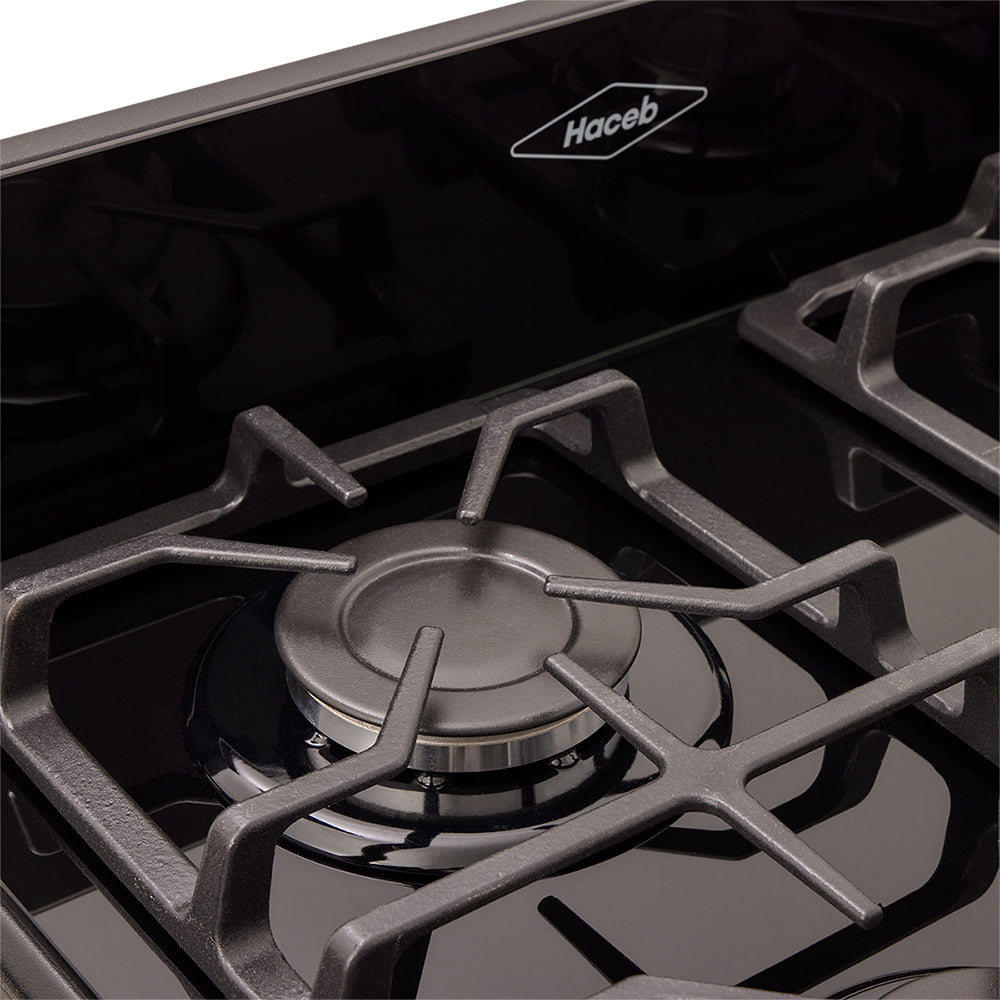 Estufa de Piso en Cristal Haceb de 60 cm Gas Propano, Negro