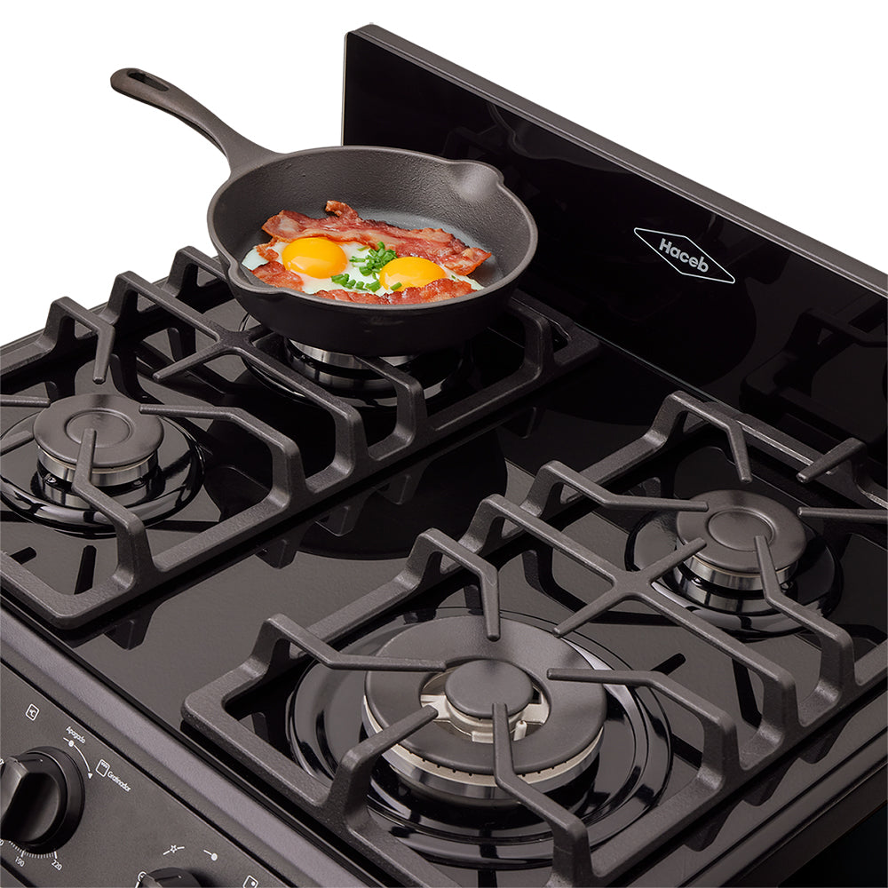 Estufa de Piso en Cristal Haceb de 60 cm Gas Propano, Negro