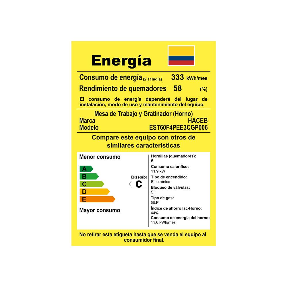Estufa de Piso en Cristal Haceb de 60 cm Gas Propano, Negro