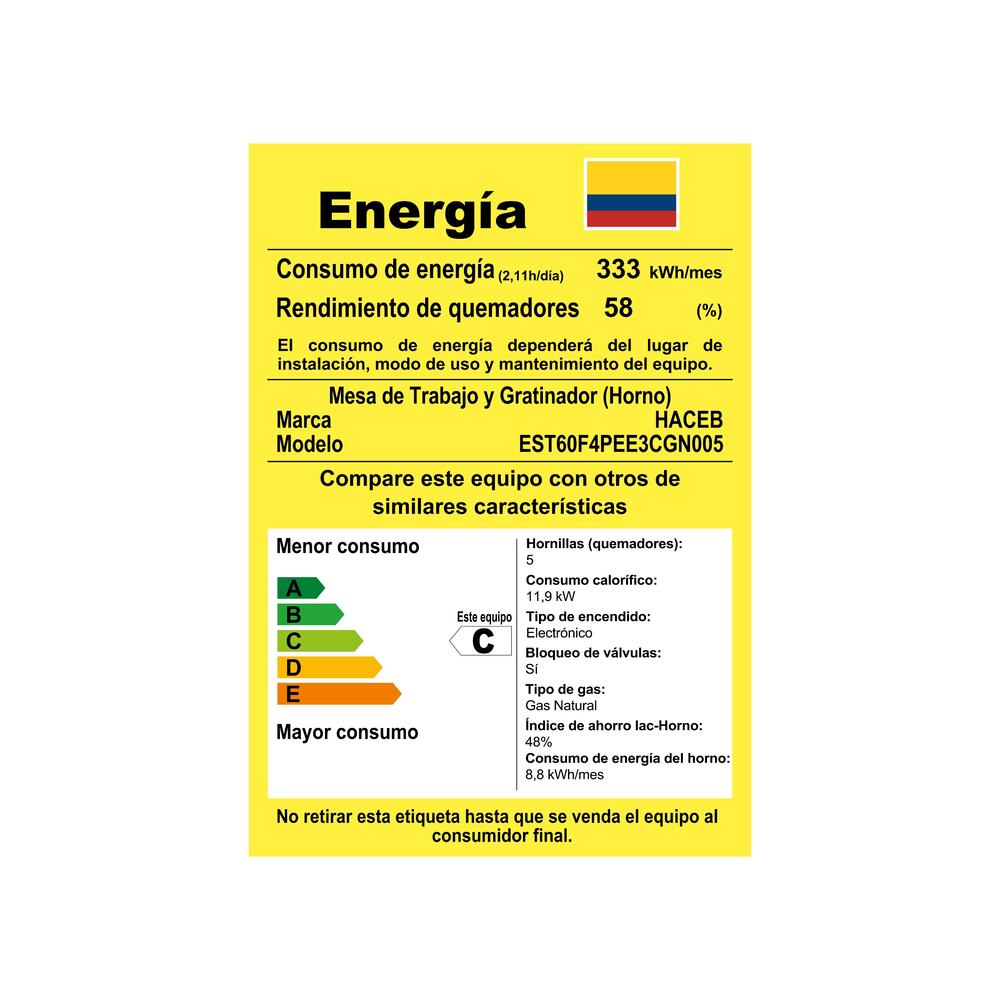 Estufa de Piso en Cristal Haceb de 60 cm Gas Natural, Azul