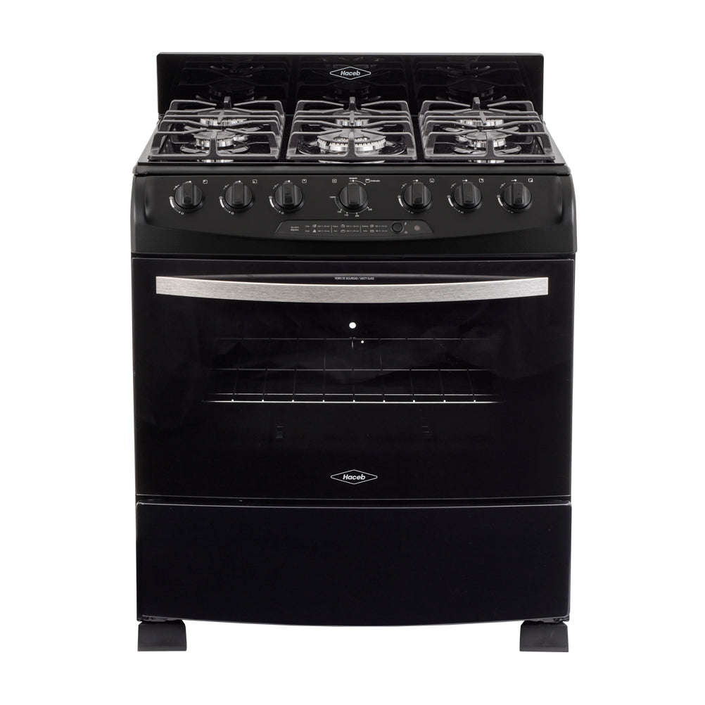Estufa De Piso En Cristal Haceb De 76 Cm Gas Propano, Negro