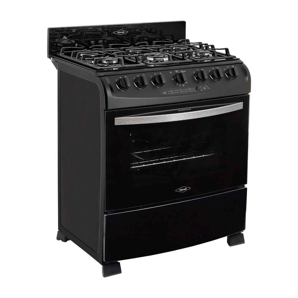 Estufa De Piso En Cristal Haceb De 76 Cm Gas Propano, Negro