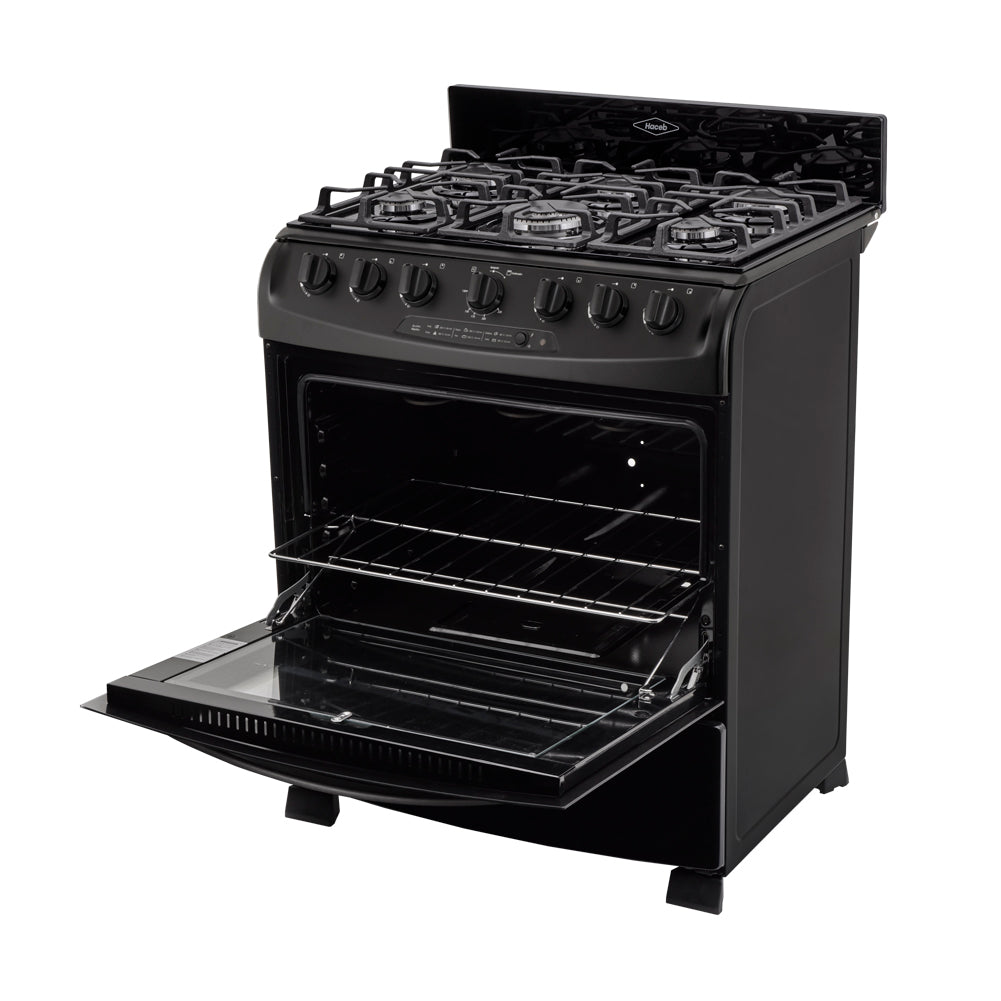Estufa De Piso En Cristal Haceb De 76 Cm Gas Propano, Negro