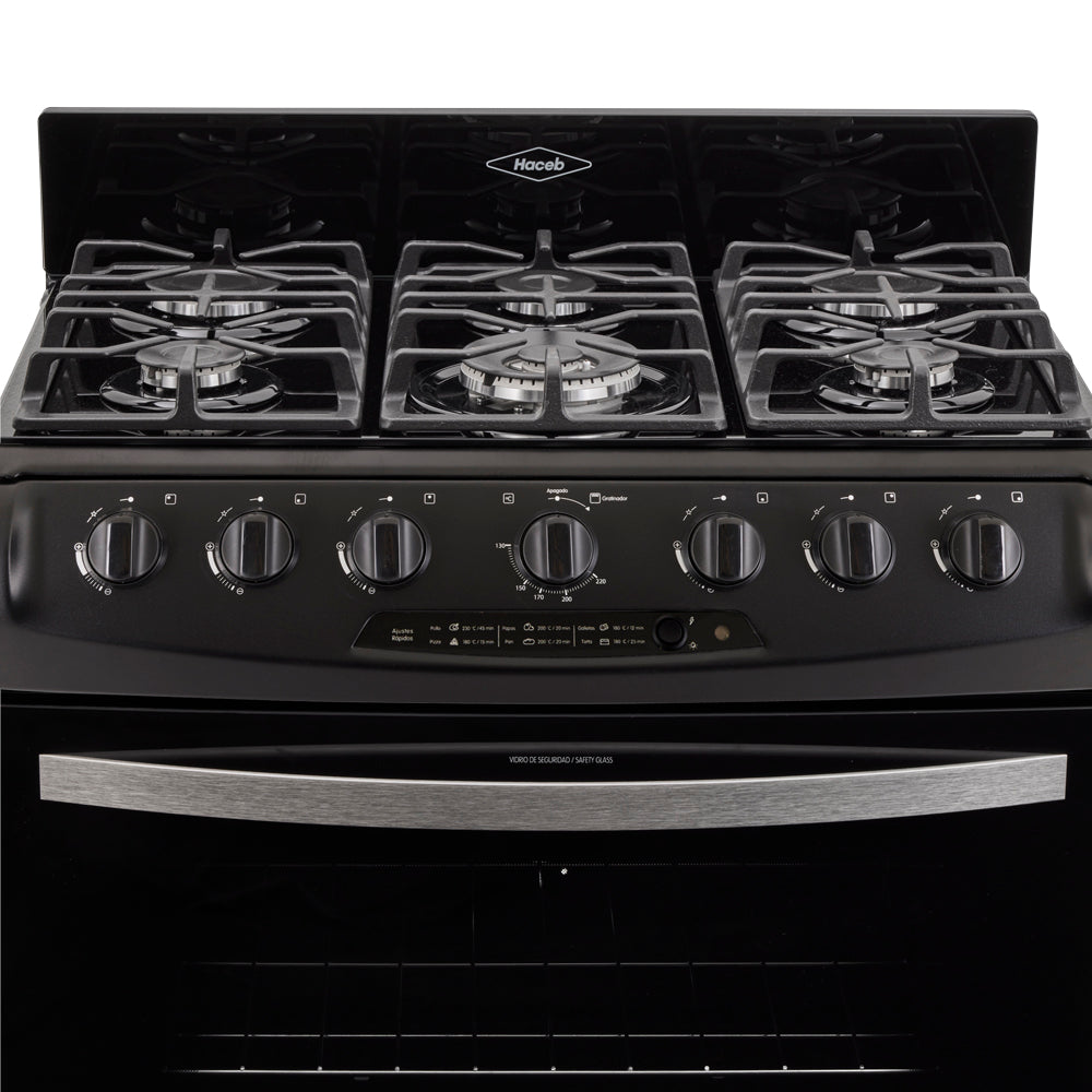 Estufa De Piso En Cristal Haceb De 76 Cm Gas Propano, Negro