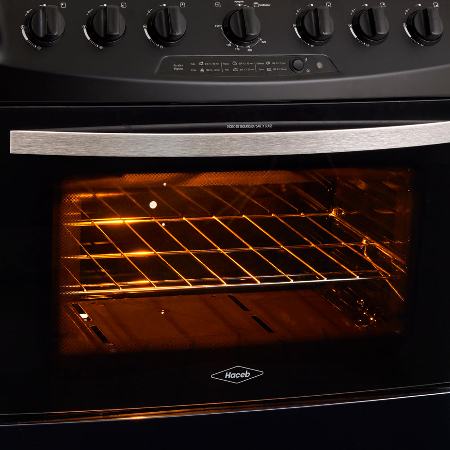 Estufa De Piso En Cristal Haceb De 76 Cm Gas Propano, Negro