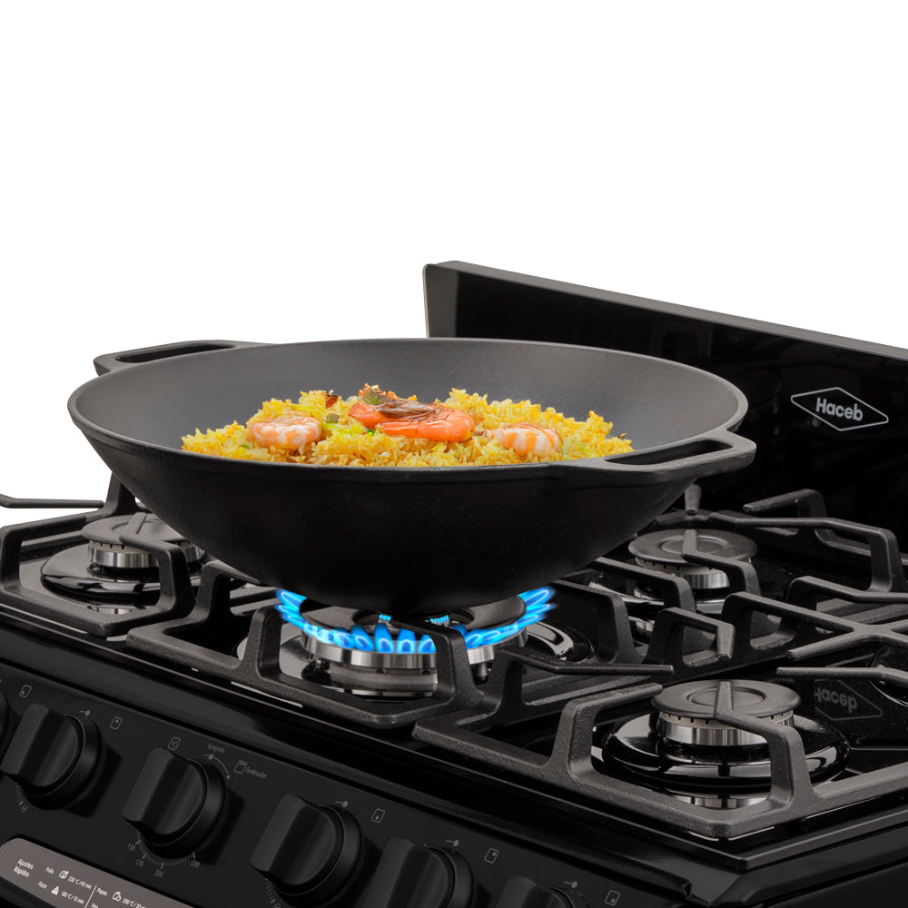 Estufa De Piso En Cristal Haceb De 76 Cm Gas Propano, Negro
