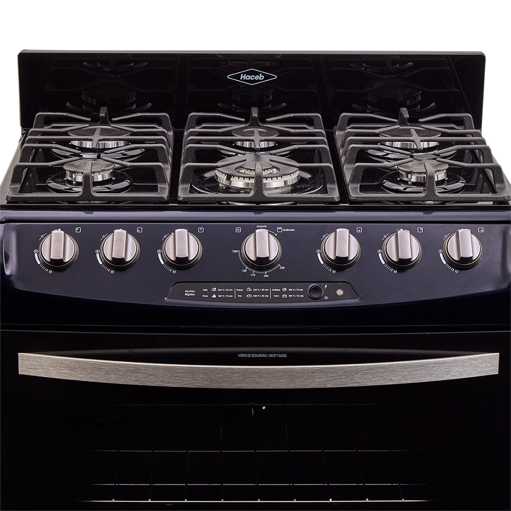 Estufa De Piso En Cristal Haceb De 76 Cm Gas Natural, Azul