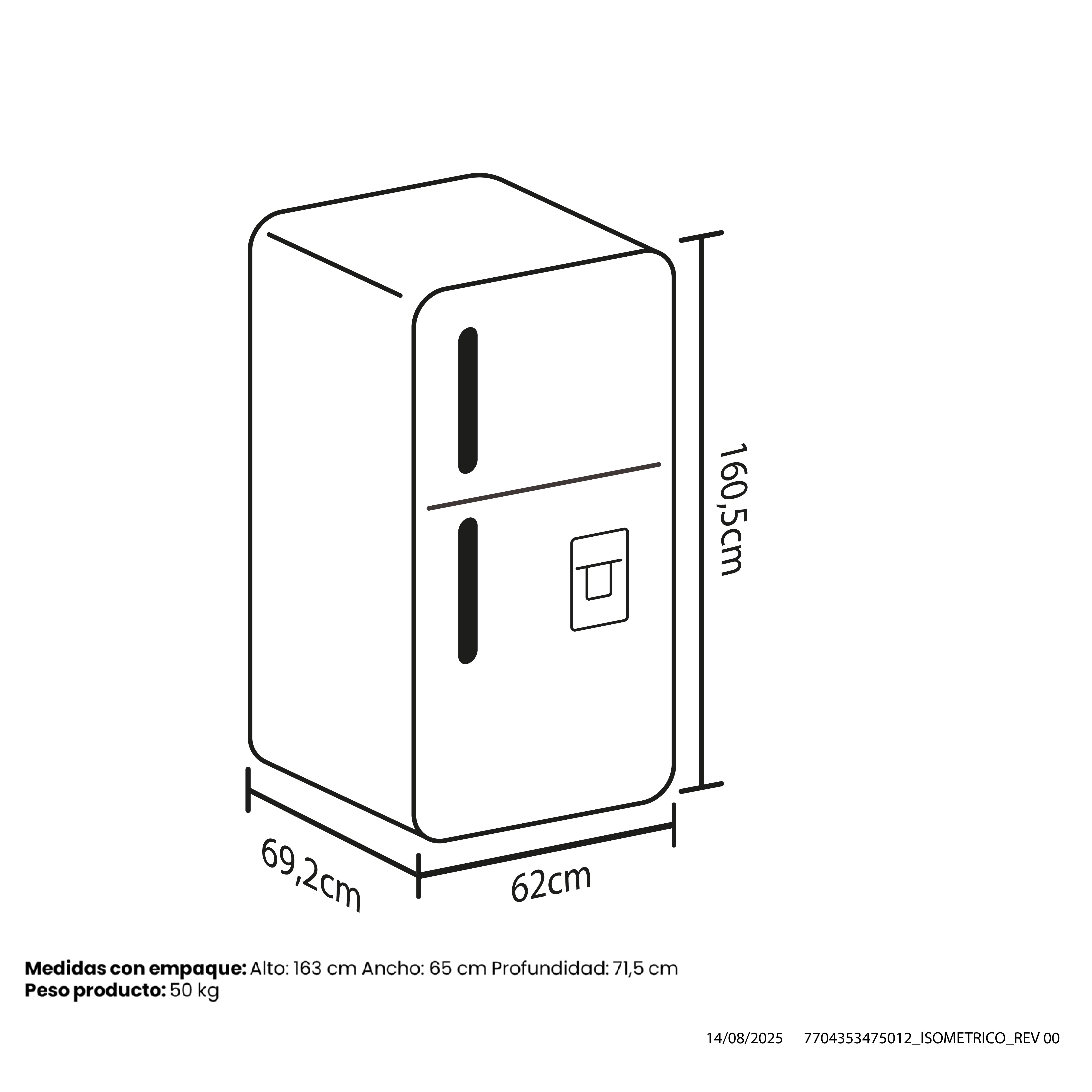 Nevera Haceb No Frost 271 Litros Manija Externa Negro Esmeralda Inverter
