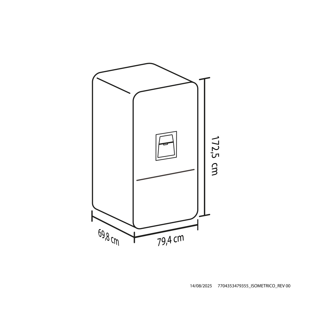 Nevera Haceb Bottom mount 543 litros con dispensador de agua inox