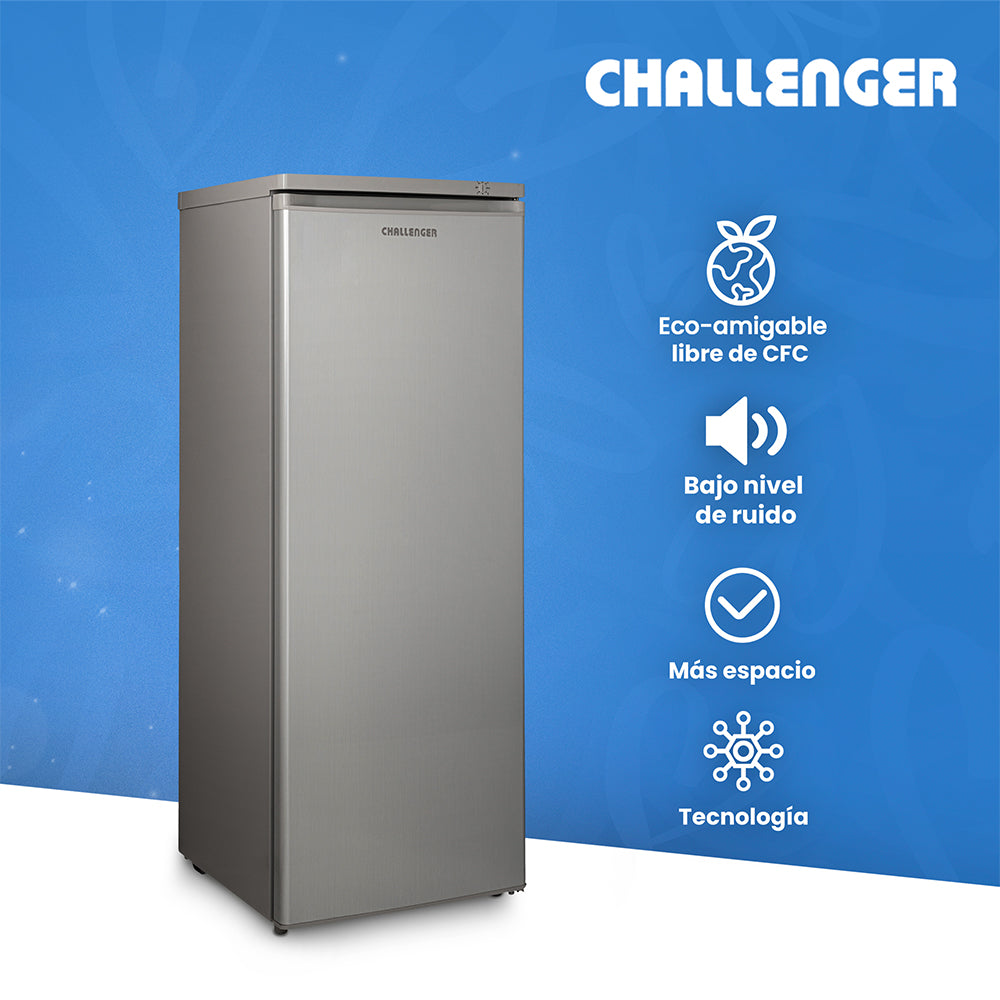 Congelador Vertical 168 Lts Challenger, Color Gris