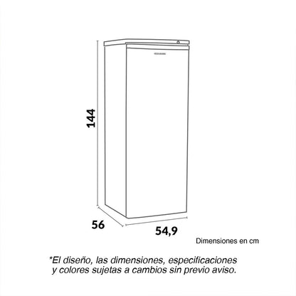 Congelador Vertical 168 Lts Challenger, Color Gris