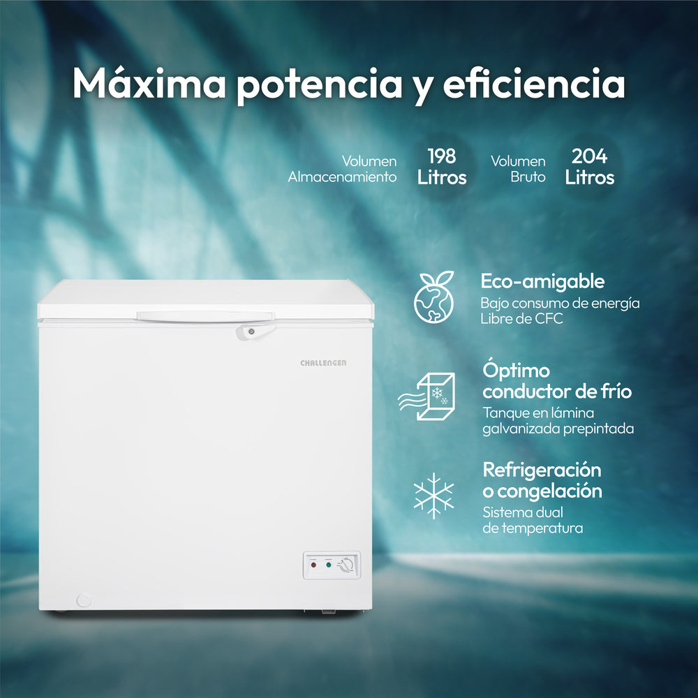 Congelador Horizontal 152 Lts Challenger , Color Blanco