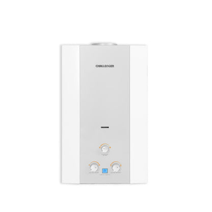Calentador De Paso Gas Natural 16 Lt Tiro Natural Challenger, Color Blanco