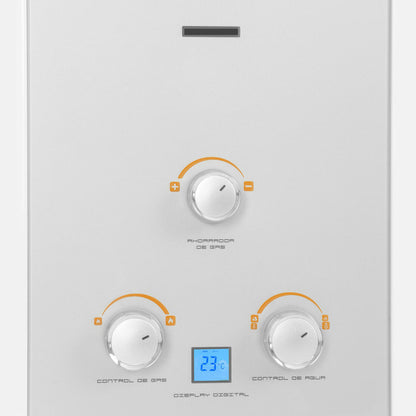 Calentador De Paso Gas Natural 16 Lt Tiro Natural Challenger, Color Blanco