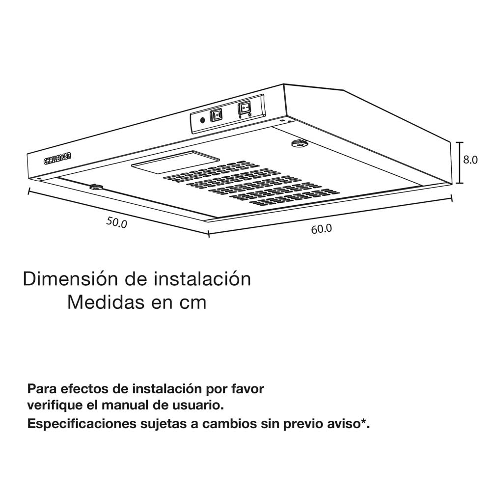 Campana Horizontal Acero Inoxidable 2 Velocidades 60 Cm CX 4000 INOX