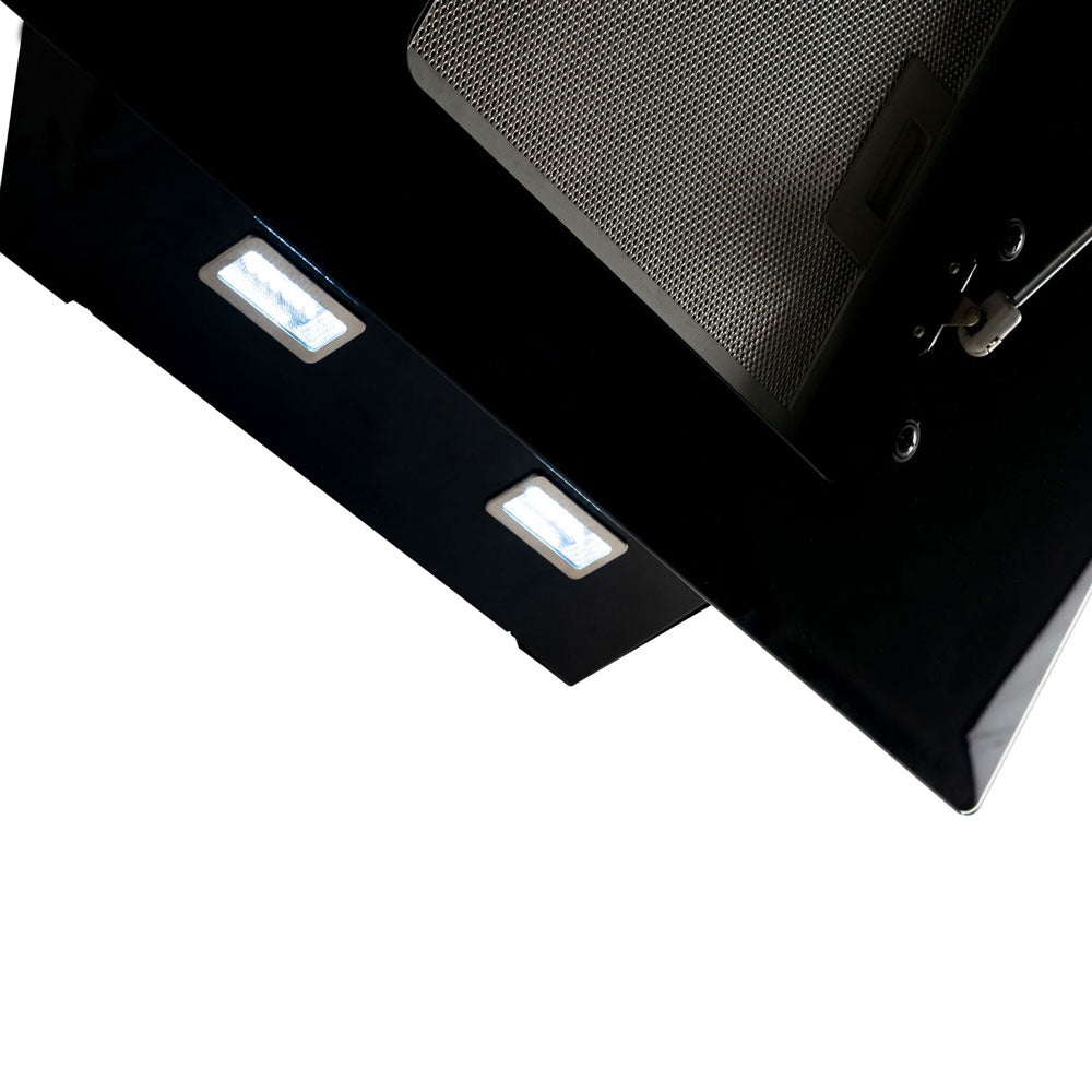 Campana Península en Cristal Negro 60 cm 3 Velocidades