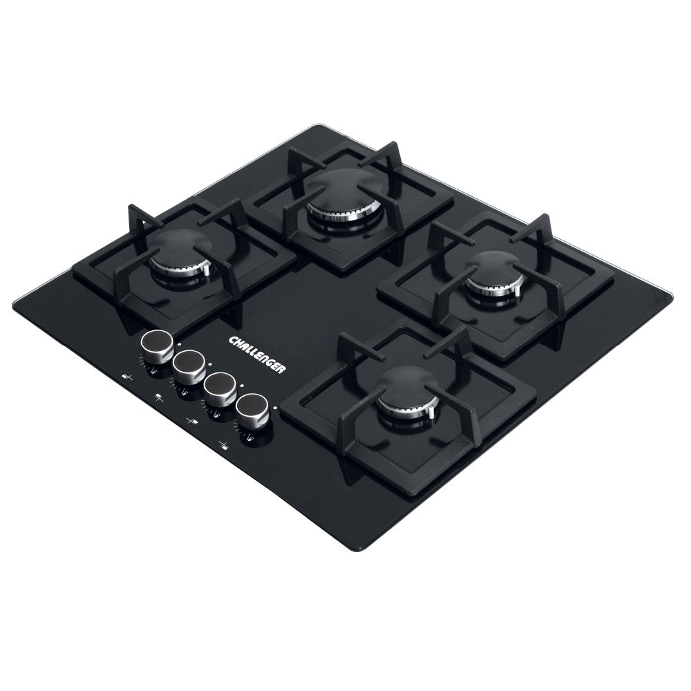 Estufa De Empotrar Challenger 60cms 4 Puestos Gas Natural, Negro