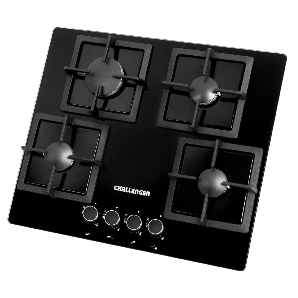 Estufa De Empotrar Challenger 60cms 4 Puestos Gas Natural, Negro