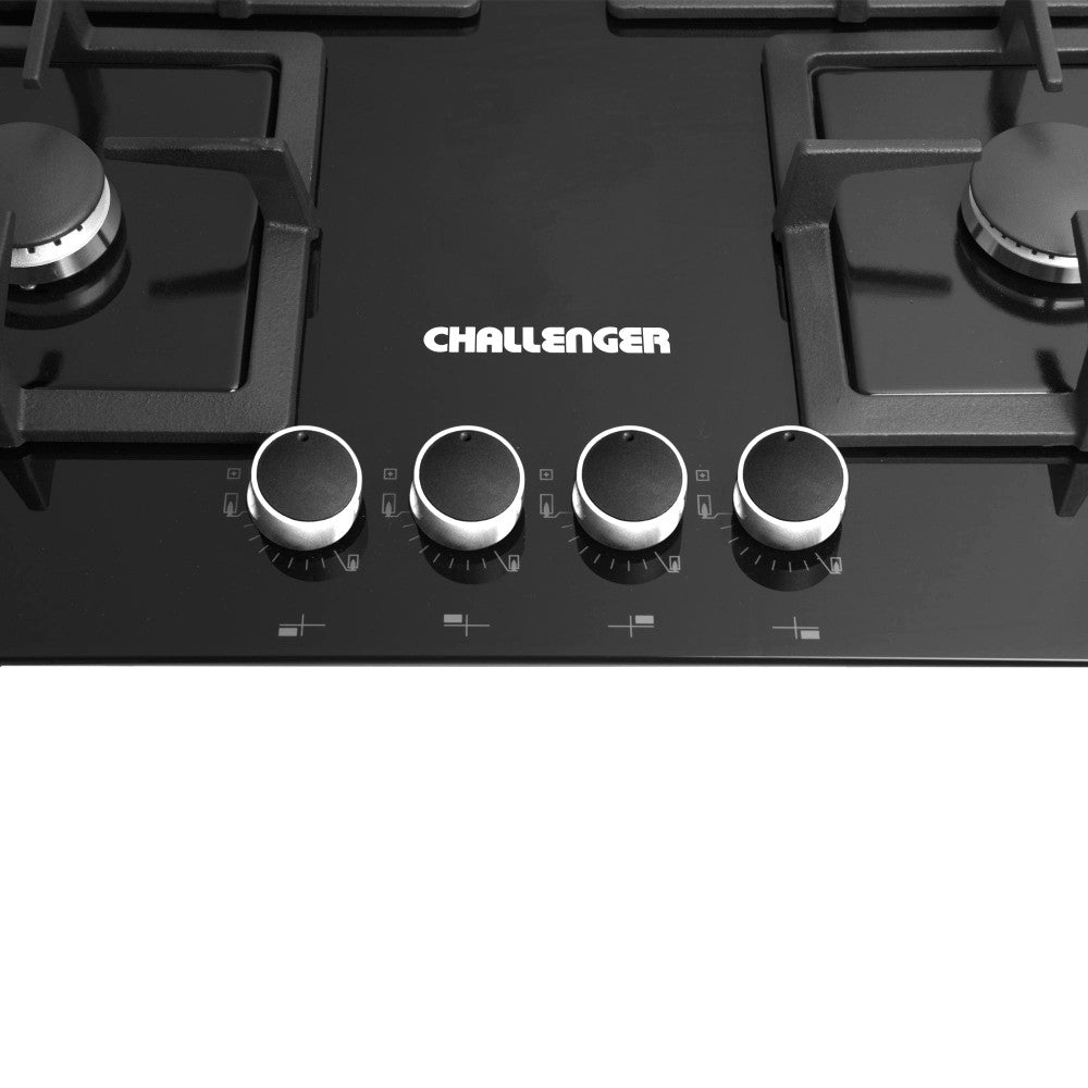 Estufa De Empotrar Challenger 60cms 4 Puestos Gas Natural, Negro
