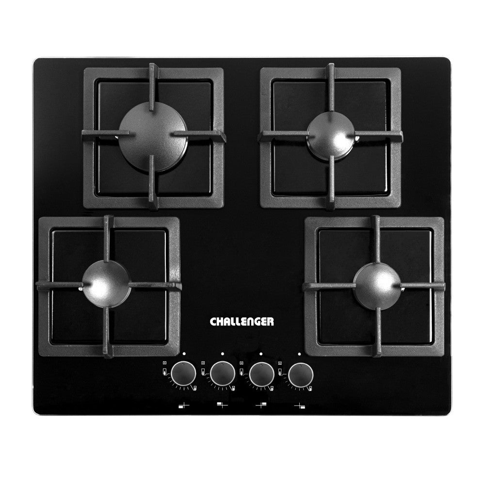 Estufa De Empotrar Challenger 60cms 4 Puestos Gas Natural, Negro