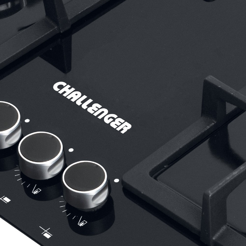Estufa De Empotrar Challenger 60cms 4 Puestos Gas Natural, Negro