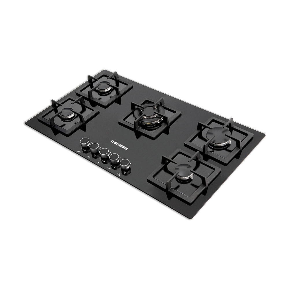 Estufa De Empotrar Challenger 91cms 5 Puestos Gas Natural, Negro