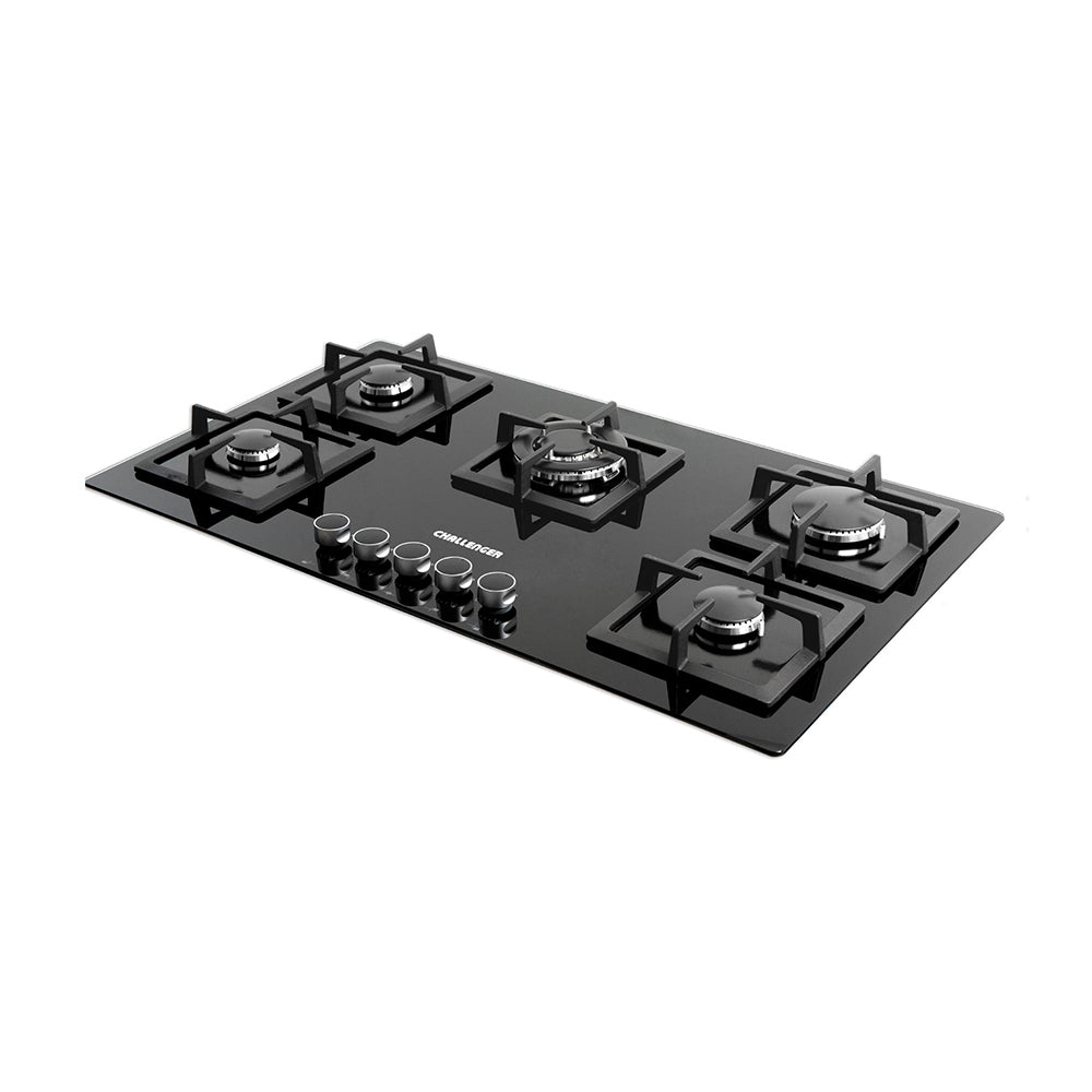 Estufa De Empotrar Challenger 91cms 5 Puestos Gas Natural, Negro