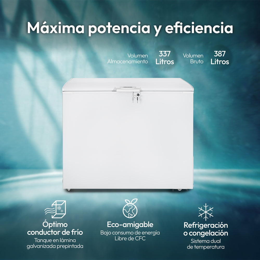 Congelador Horizontal 387 Lts Challenger, Color Blanco