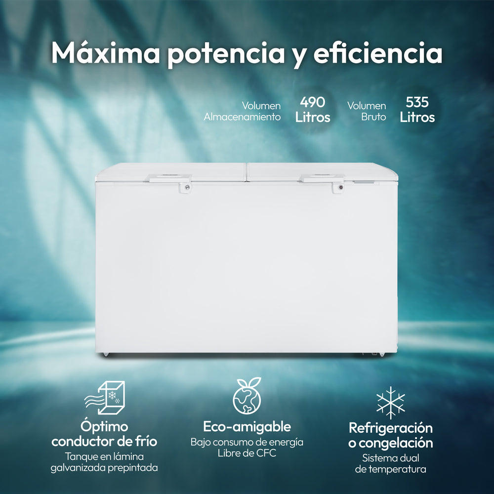 Congelador Horizontal 535 Lts Challenger, Color Blanco