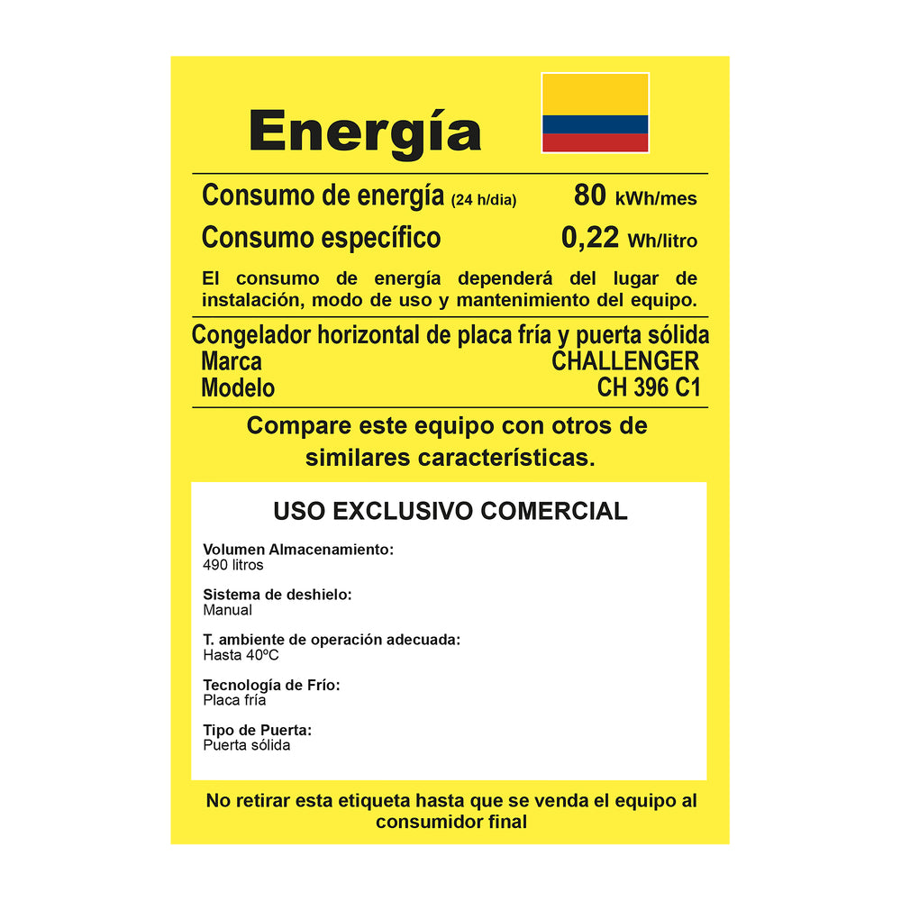 Congelador Horizontal 535 Lts Challenger, Color Blanco