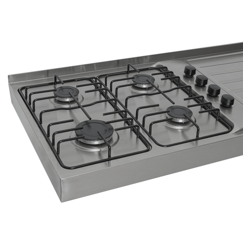 Mesón En Acero Inoxidable Challenger, Lavaplatos Derecho de 150 cm