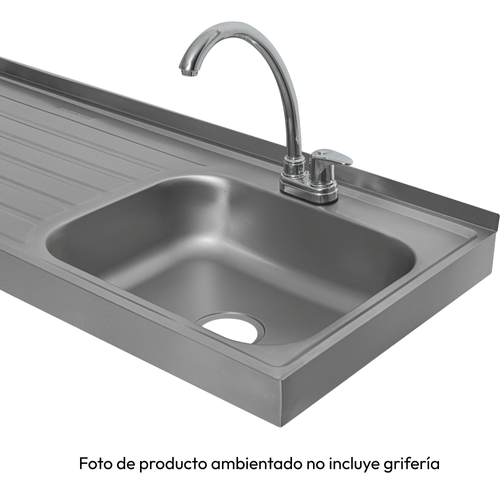 Mesón En Acero Inoxidable Challenger, Lavaplatos Derecho de 150 cm