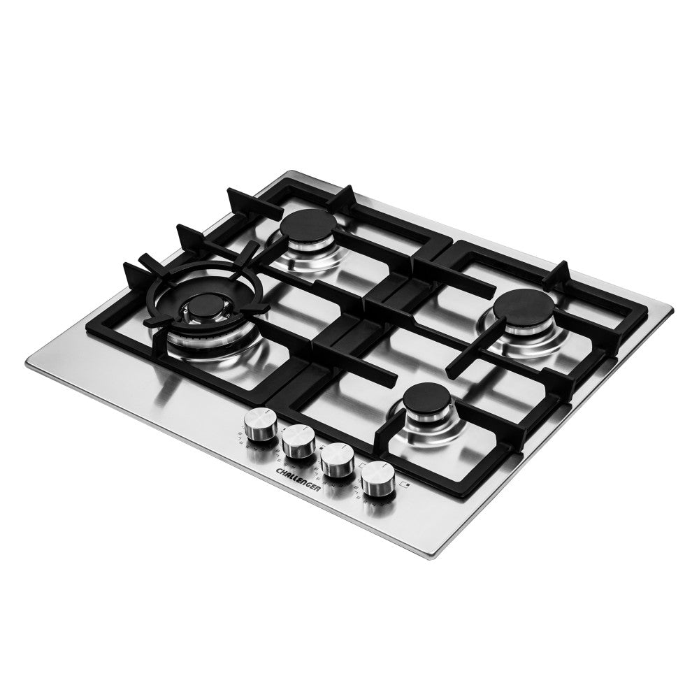 Estufa De Empotrar Gas Natural 4 Puestos Challenger, Plateado