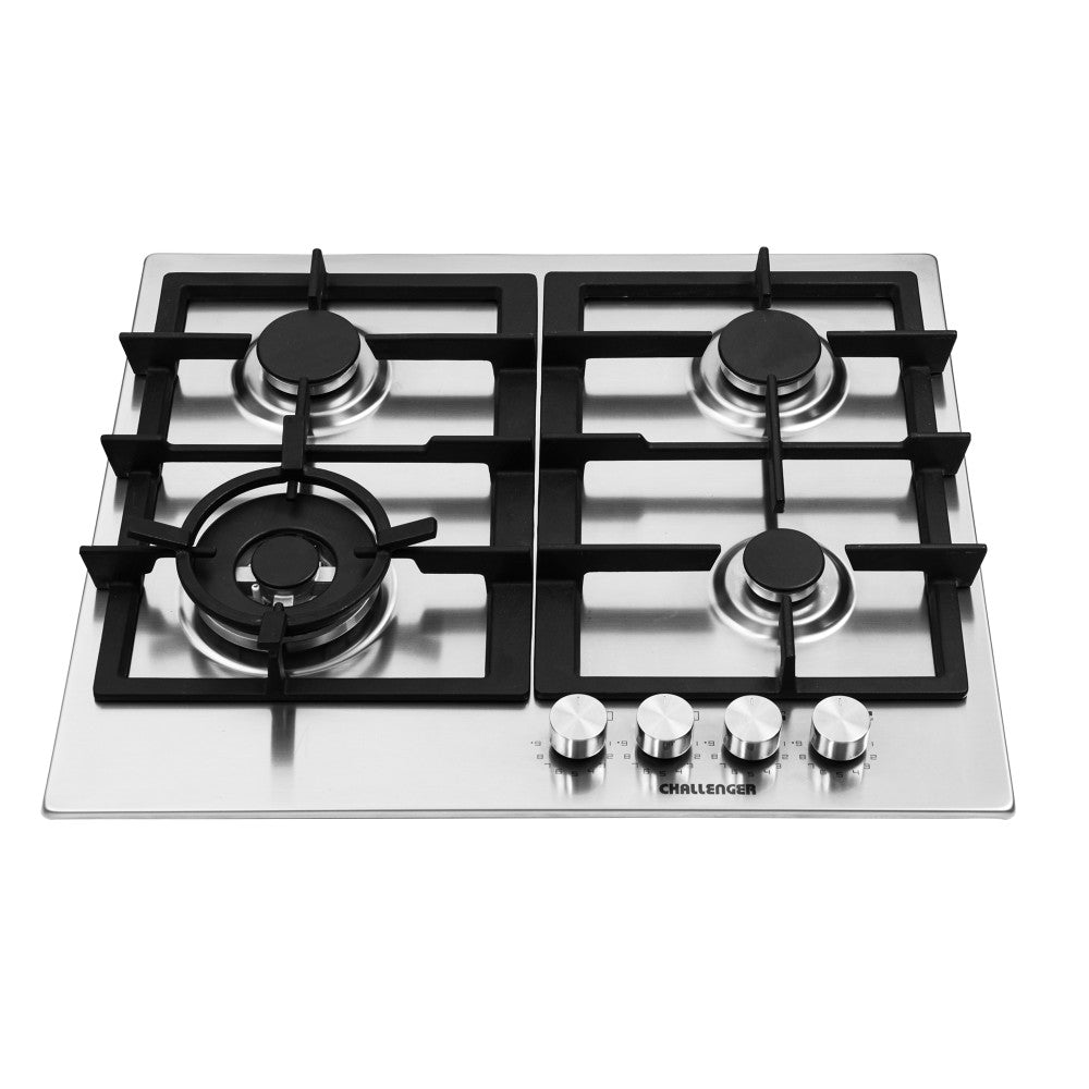 Estufa De Empotrar Gas Natural 4 Puestos Challenger, Plateado