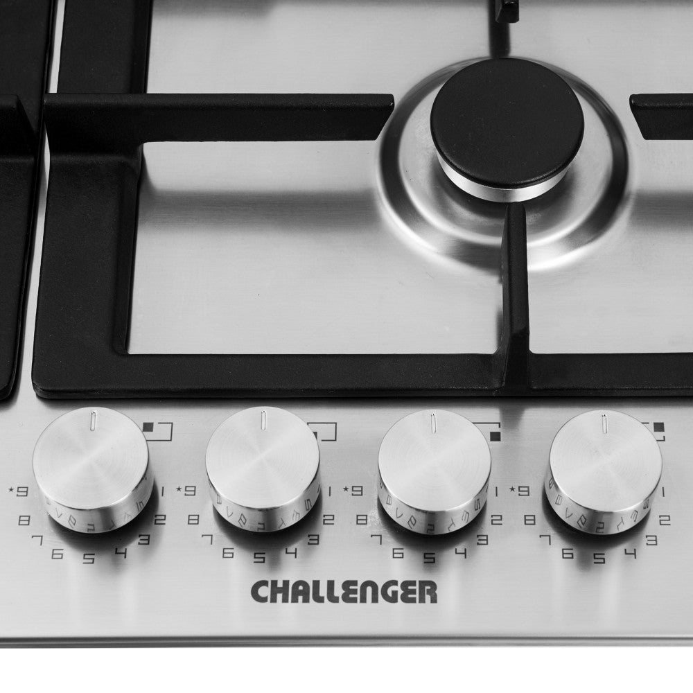 Estufa De Empotrar Gas Natural 4 Puestos Challenger, Plateado