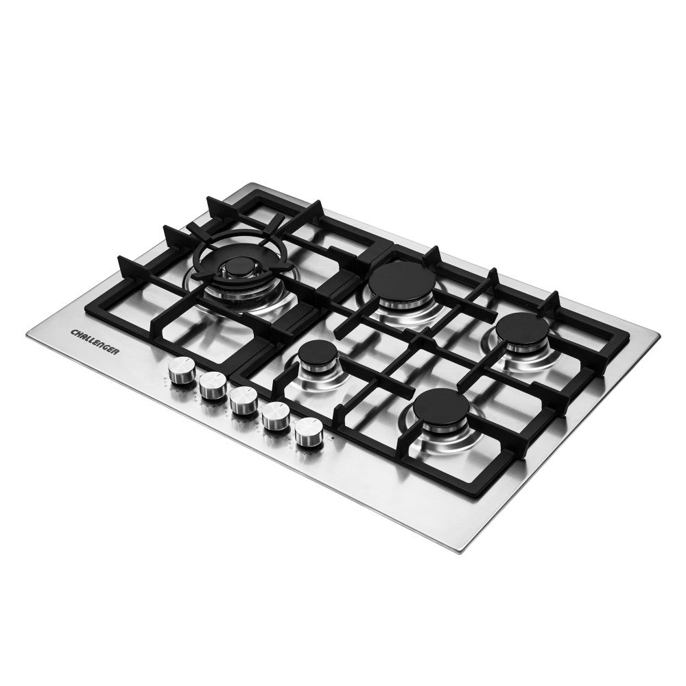 Estufa De Empotrar Challenger  5 Puestos Gas Natural, Plateado